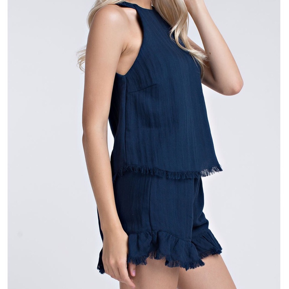 Navy tank and short set